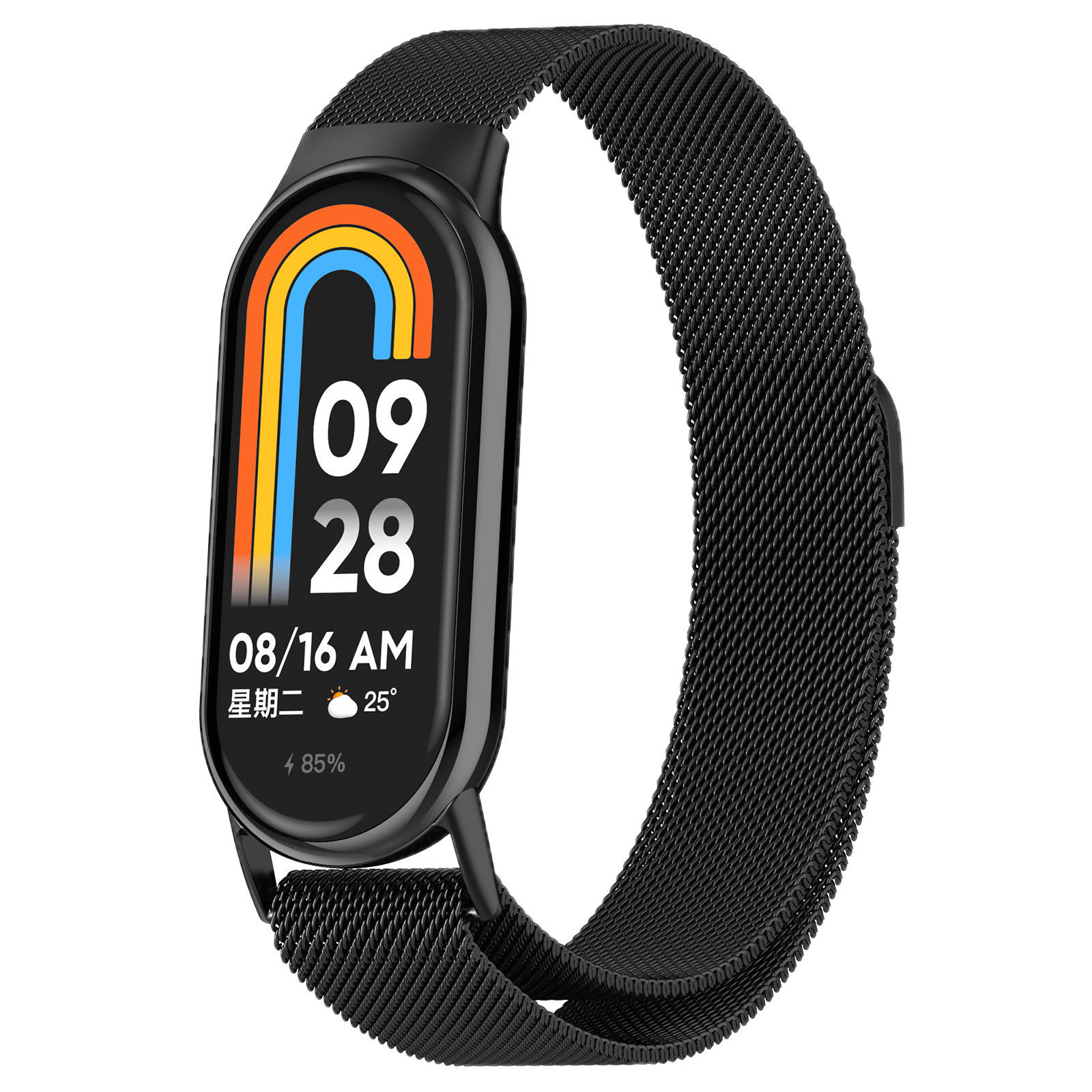 Bracelete Stainless Steel Milanese Xiaomi Band 8/9 Black