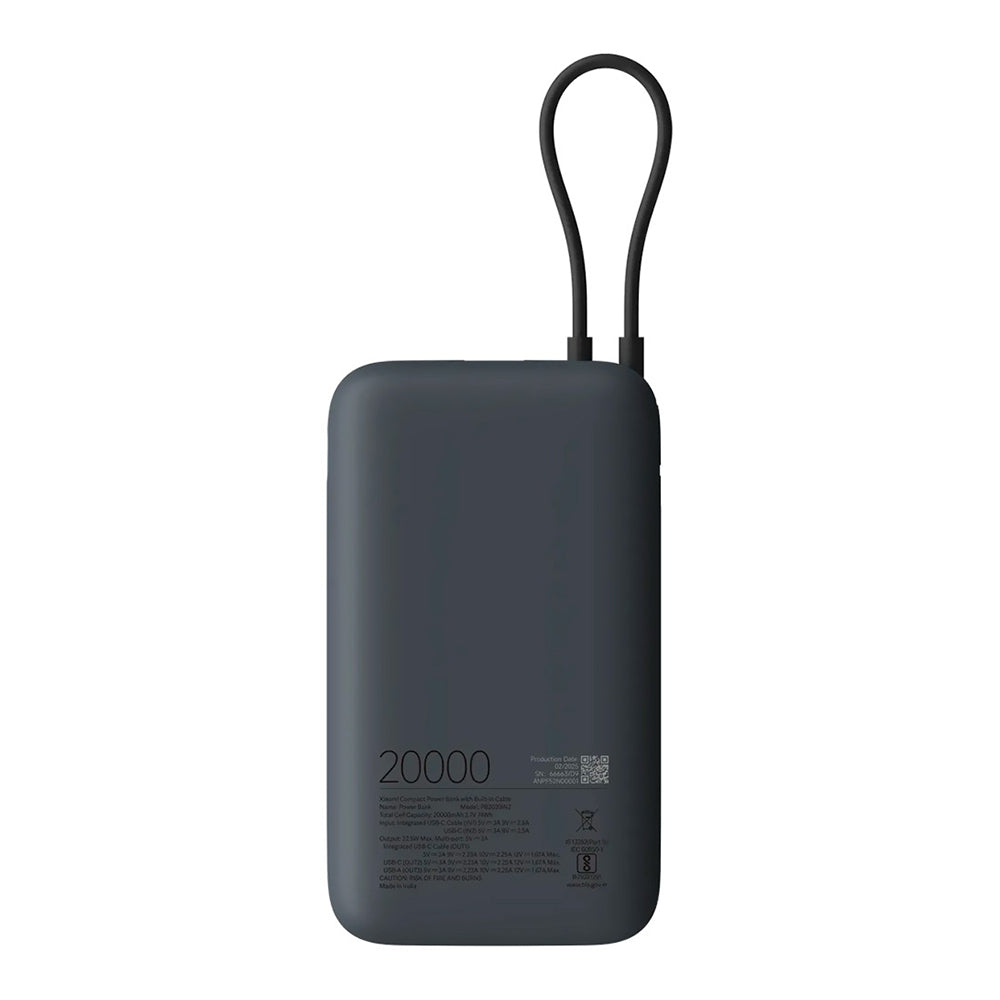 Power Bank Xiaomi 20000mAh (Integrated Cable) GL Dark Gray