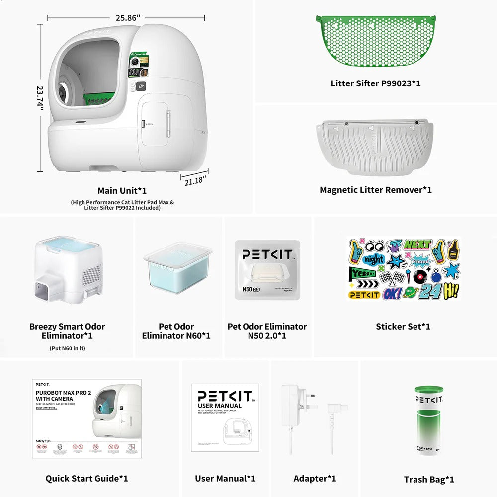 Caixa de Areia PETKIT Purobot Max Pro 2 with Camera Smart Cat Litter Box