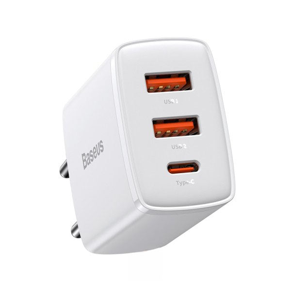 Baseus Compact quick charger USB Type C 2x USB 30W 3A Power Delivery Quick Charge