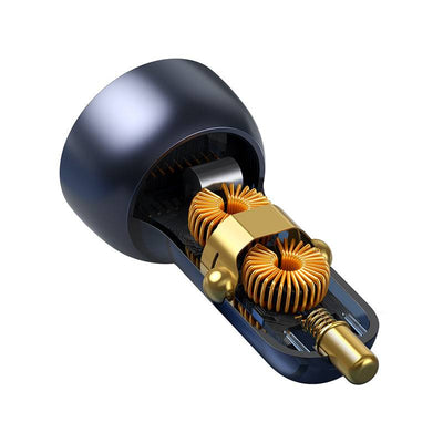 Carregador Baseus Particular Digital Display Dual USB-A/USB-C Fast Car Charger 65W