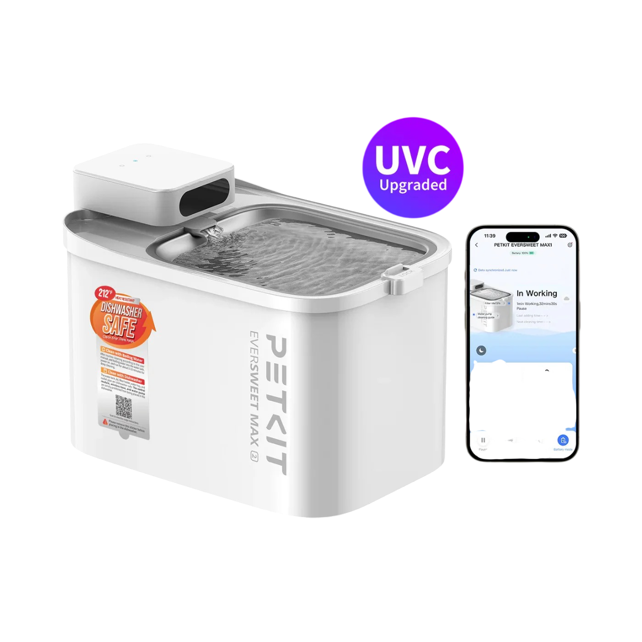 Fonte de Água Petkit Eversweet Max 2 Smart Pet Drinking Fountain - UVC