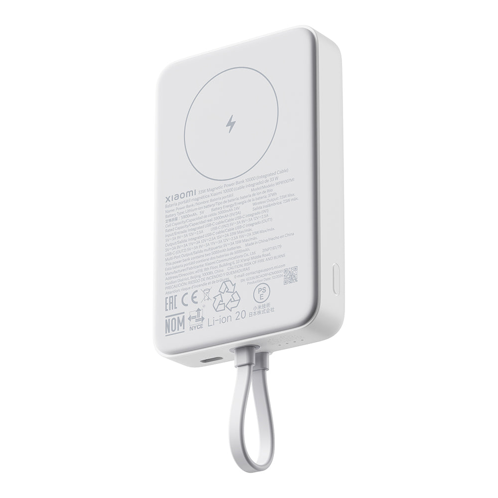 Power Bank Xiaomi 33W Magnetic 10000mAh (Integrated Cable) White
