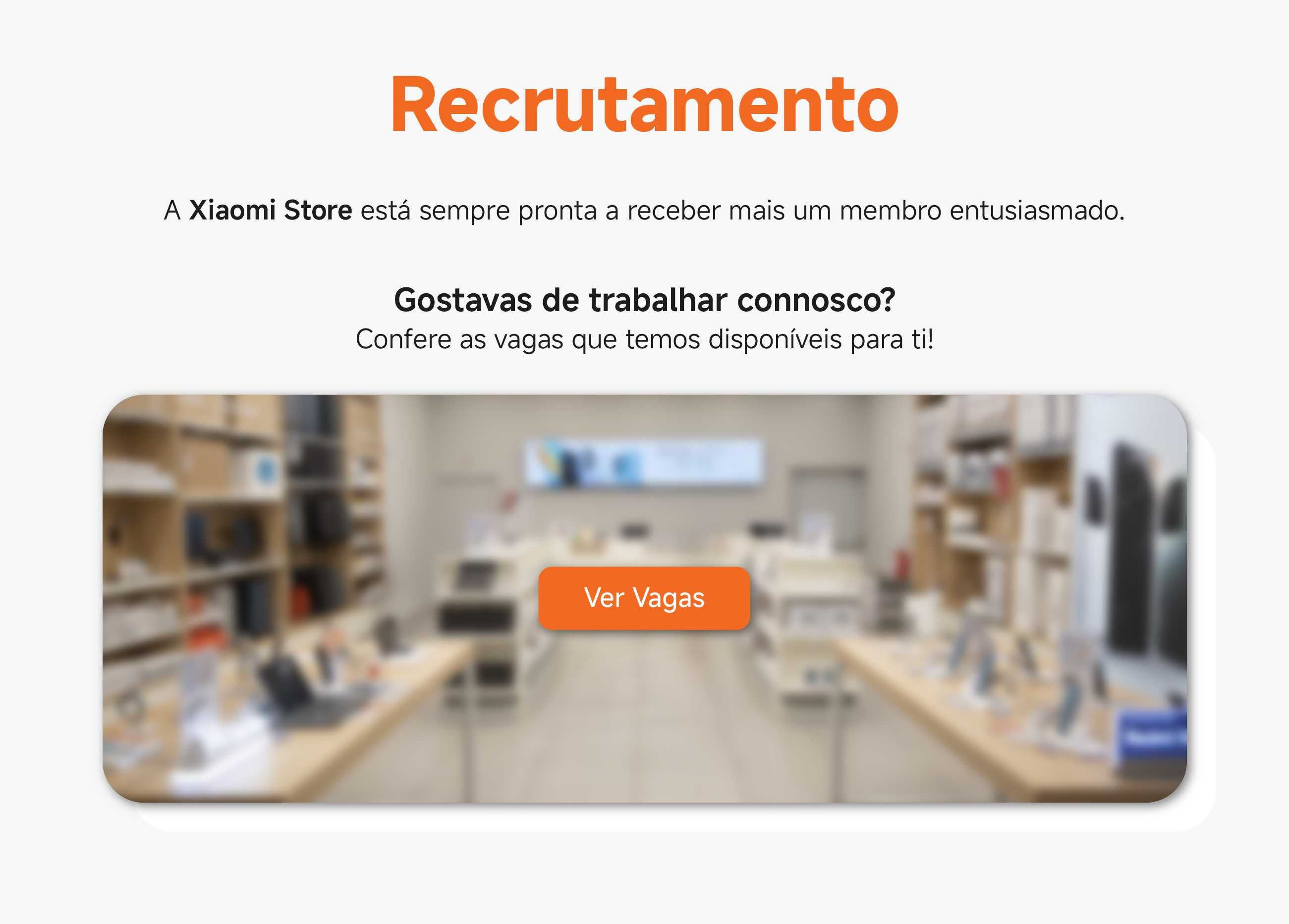 imagem de loja Xiaomi Store desfocada com texto por cima