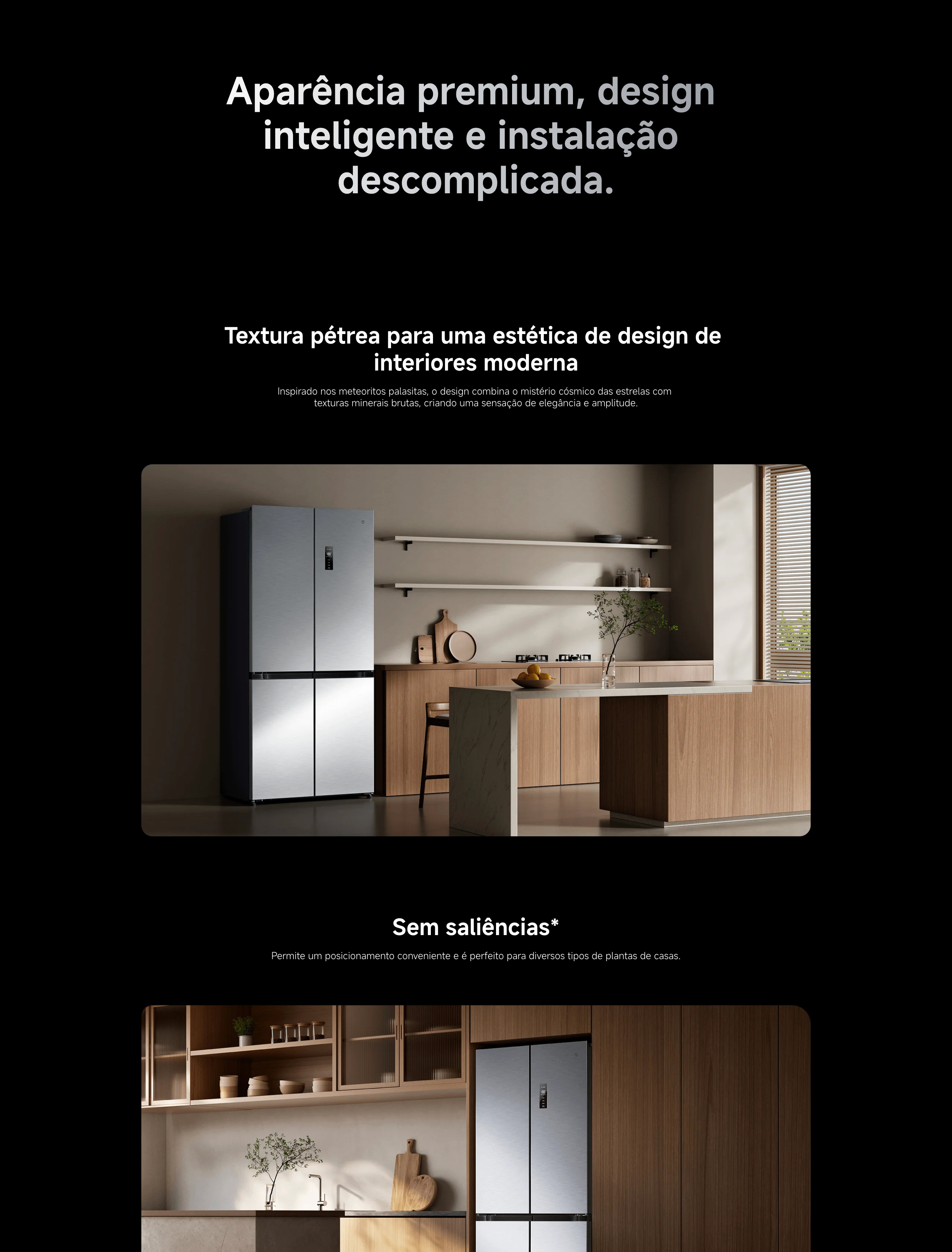 Frigorífico Xiaomi compatível com Amazon Alexa e Google Assistant para controlo por voz.