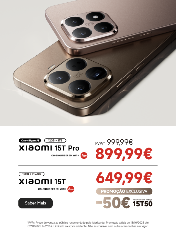Smartphones Xiaomi 15T Series com design premium e câmara Leica, destaque para fotografia de elite com tecnologia HyperAI