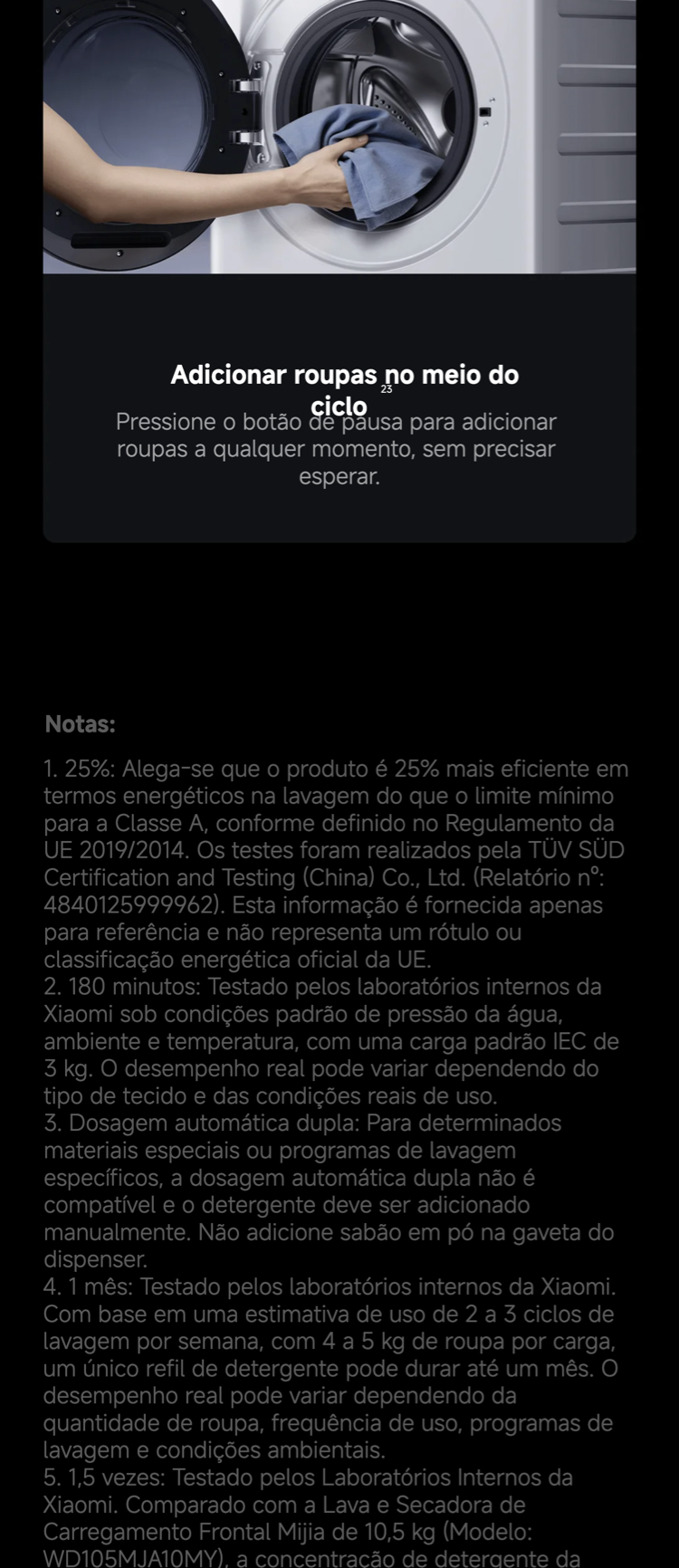 Garantia de 10 anos no compressor inverter do frigorífico Xiaomi.