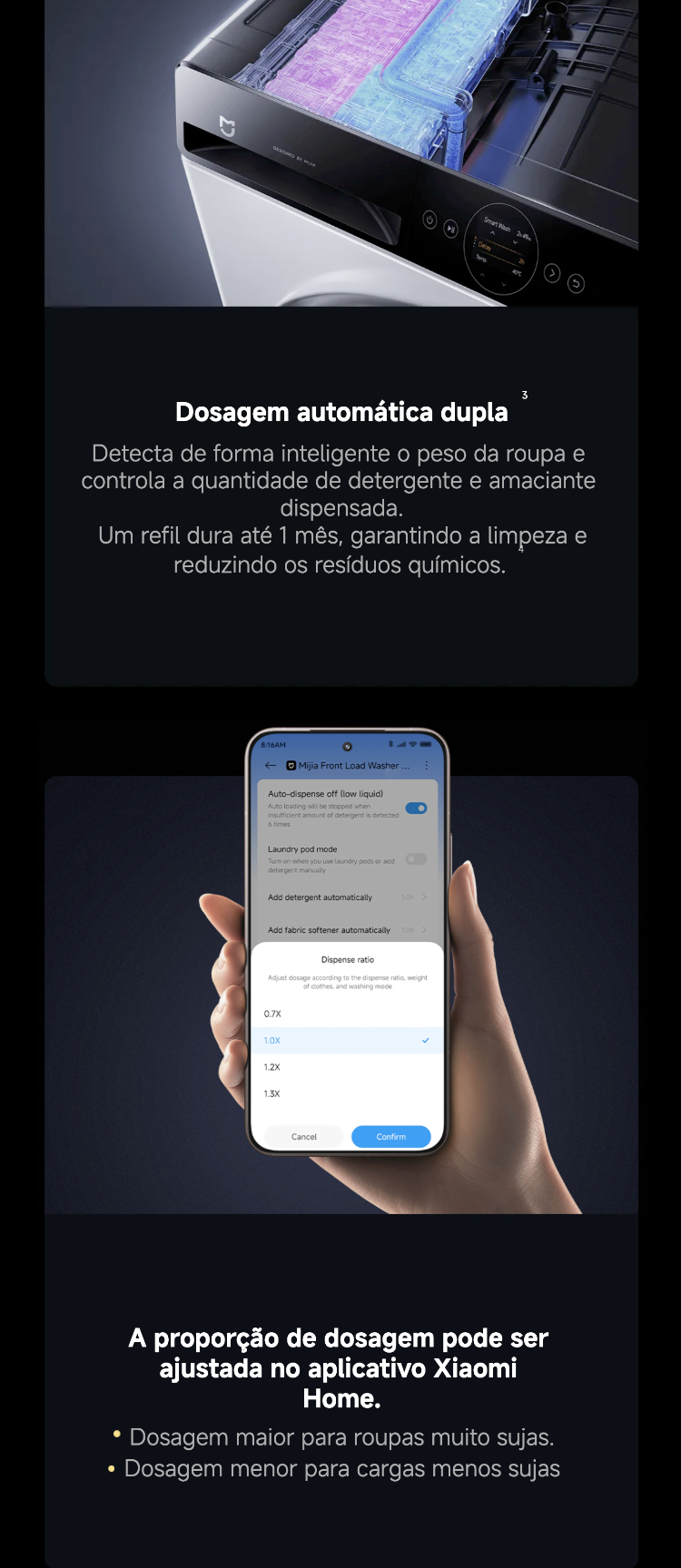 Tecnologia Ag+ Fresh no interior do frigorífico Xiaomi, com proteção antibacteriana e redução de odores para manter os alimentos frescos.