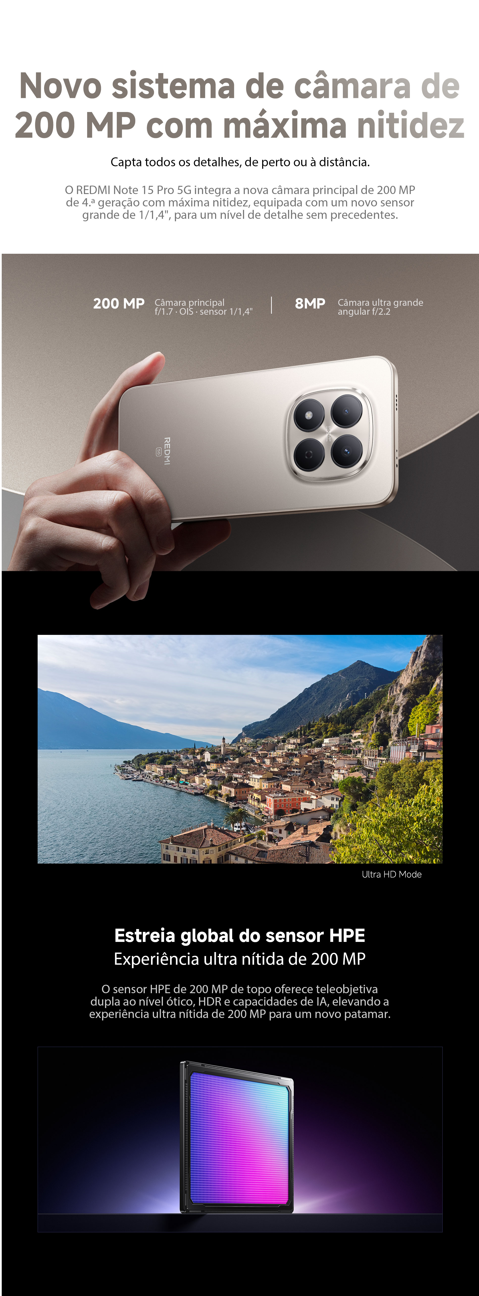 Redmi Note 15 Pro 5G – Ecrã AMOLED fluido com elevada taxa de atualização