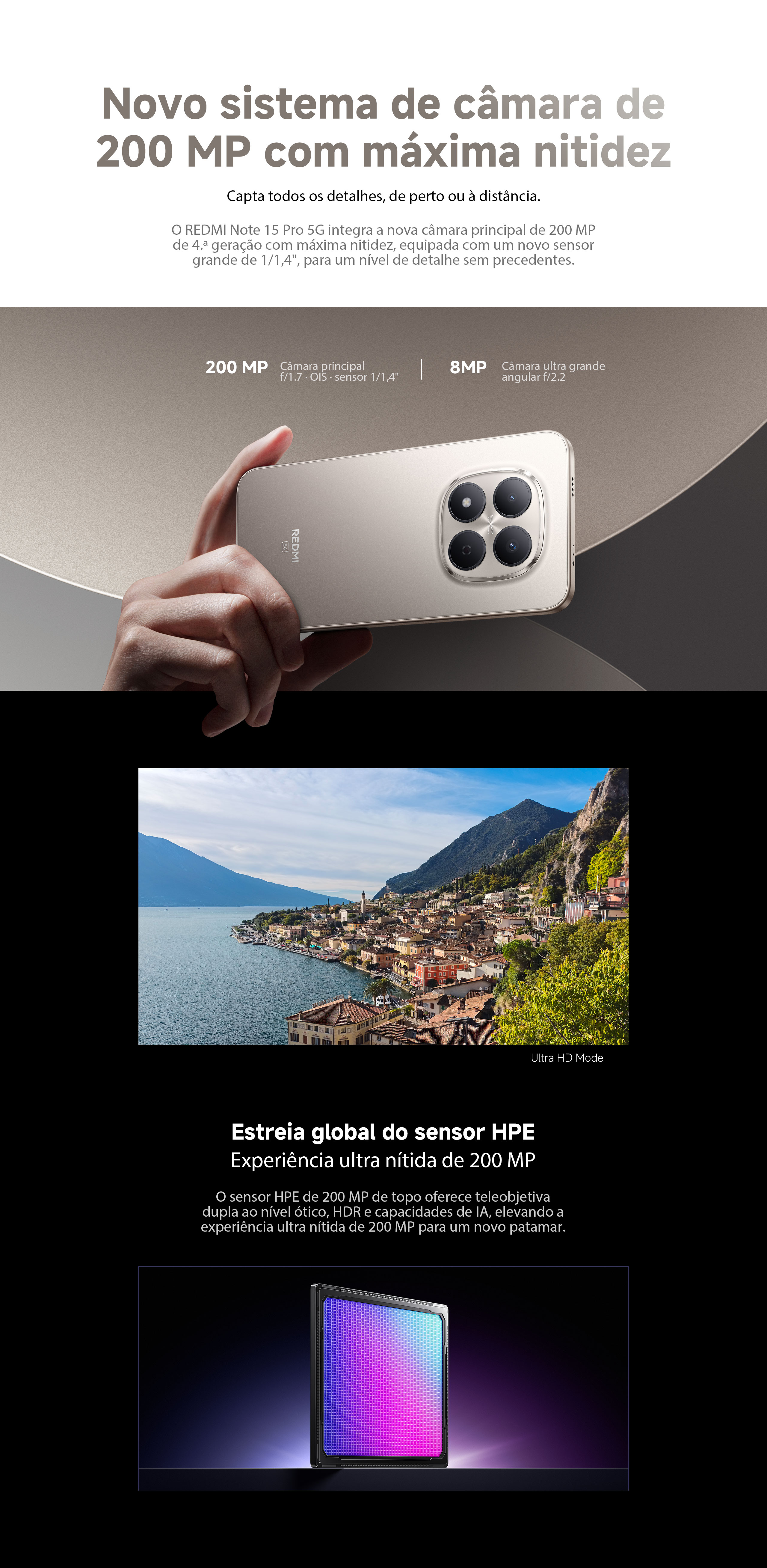 Redmi Note 15 Pro 5G – Ecrã AMOLED fluido com elevada taxa de atualização