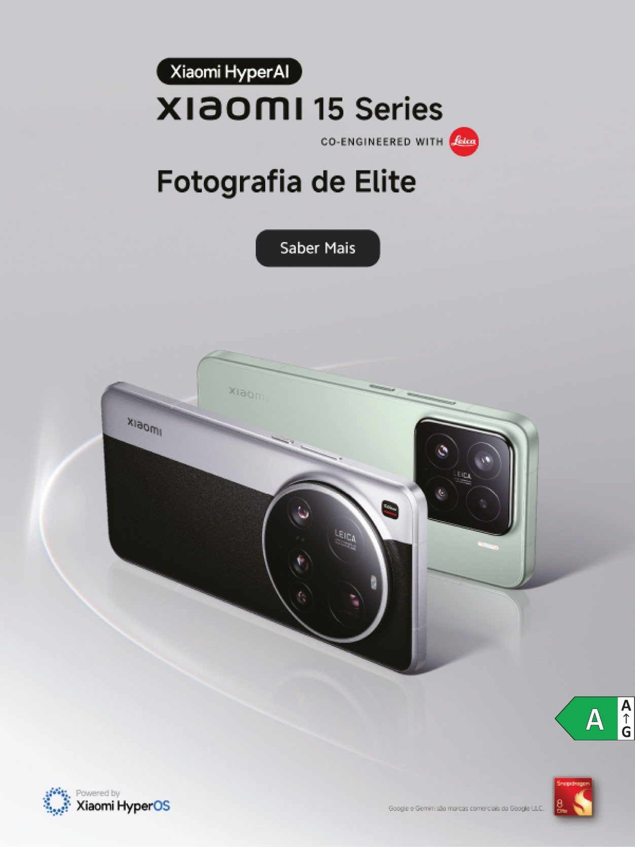 Smartphones Xiaomi 15 Series com design premium e câmara Leica, destaque para fotografia de elite com tecnologia HyperAI