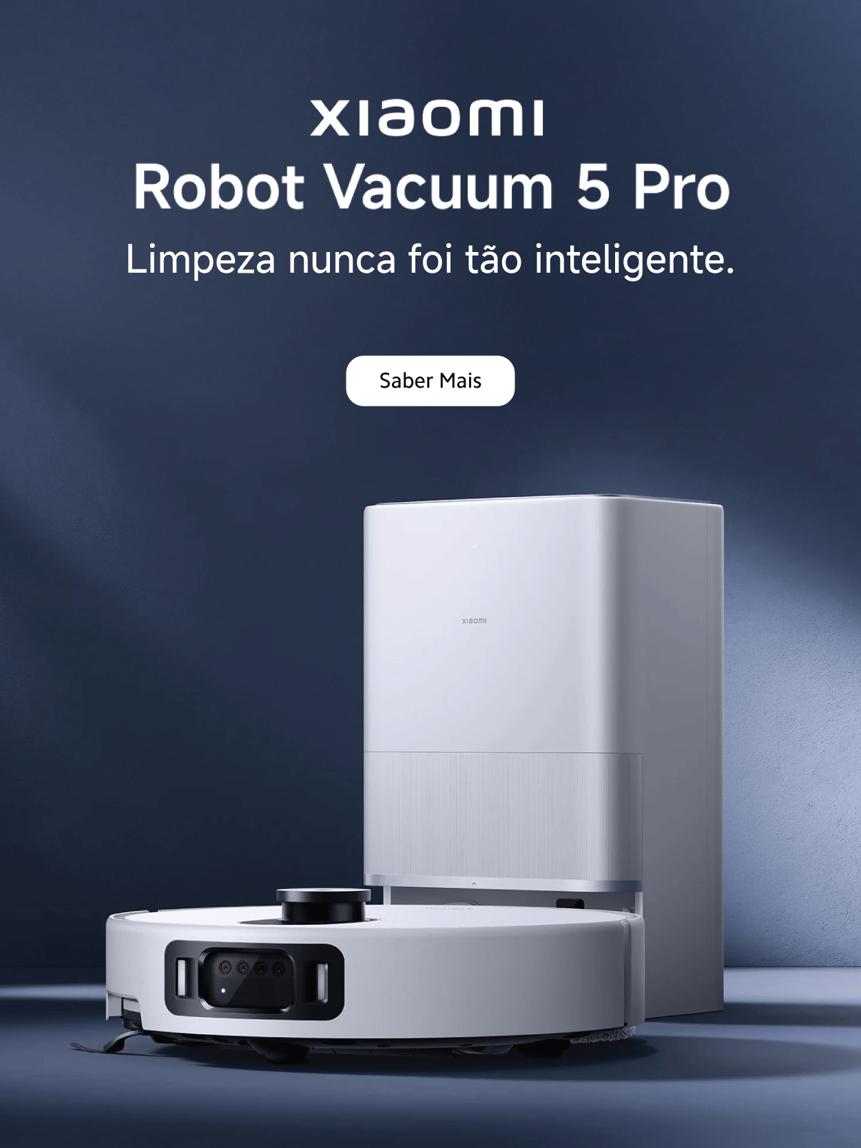 Aspirador inteligente Xiaomi Robot Vacuum 5 Pro com estação de limpeza automática e inteligência excecional