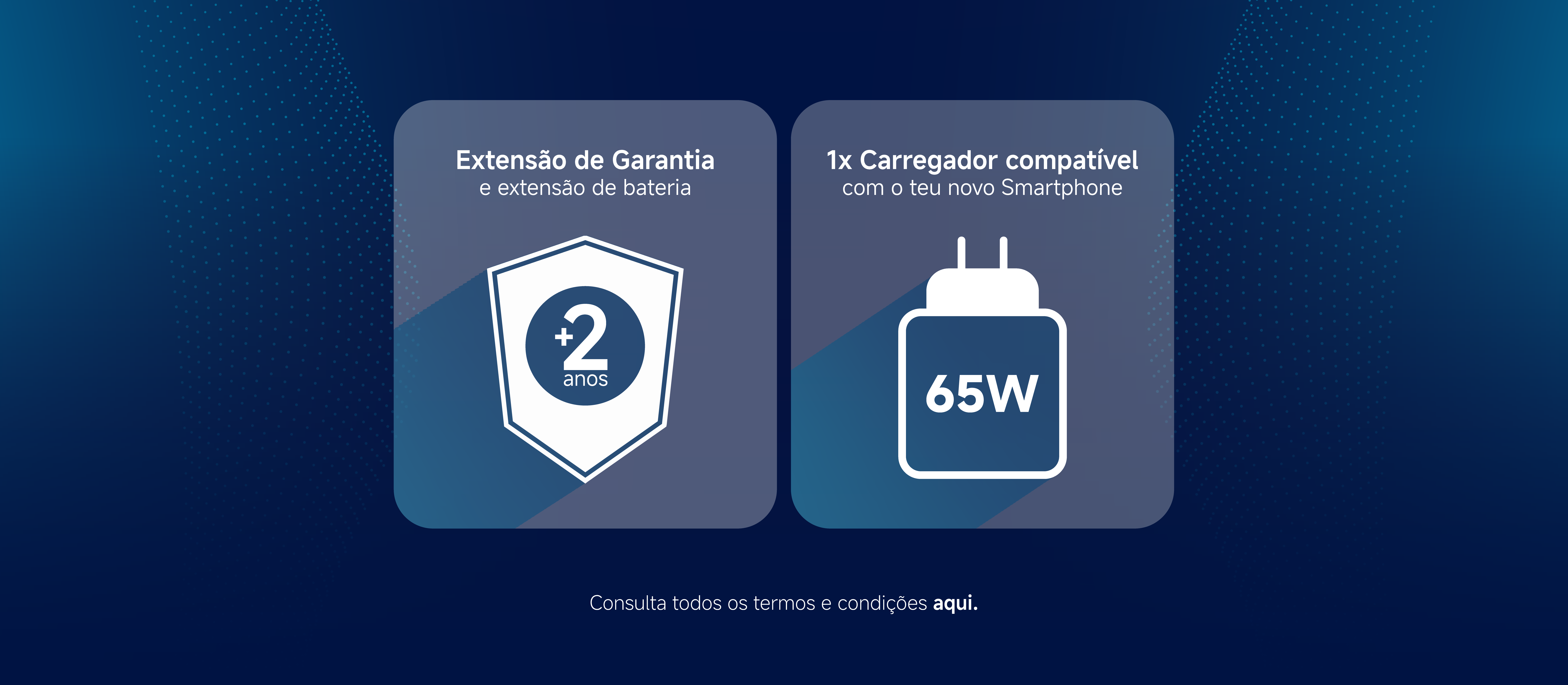 Benefícios do PROTECT mi Mobile: extensão de garantia e carregador de 65W incluído.