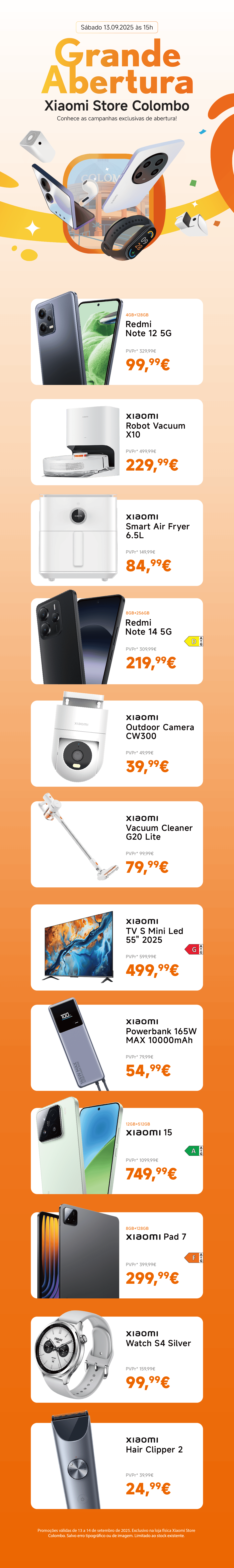 Campanhas exclusivas de abertura da Xiaomi Store no Colombo